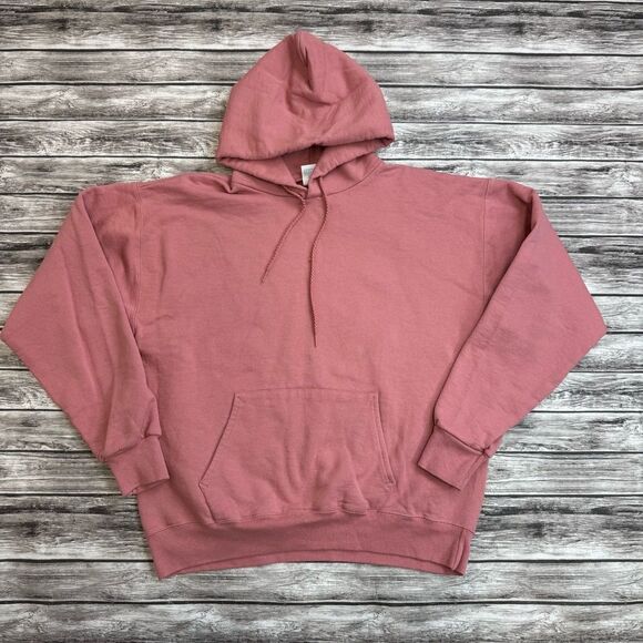 Hanes Women's Pullover Hoodie Drawstring Hood Kangaroo Pocket M Med Medium Pink - Picture 13 of 14